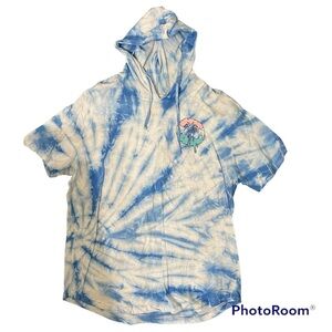 Dikotomy Tie-Dye Short Sleeve Hooded Shirt - Size XL